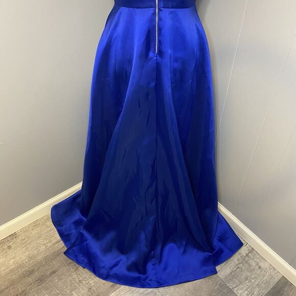 Sequin Hearts Women's Juniors Royal Blue Strappy-Back Gown Dress Size 3 - Picture 10 of 13